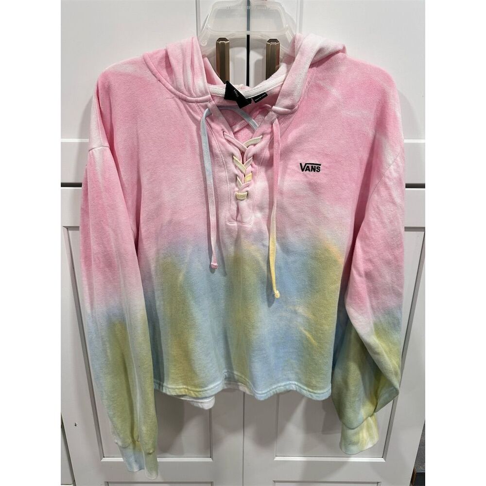 Vans White Long Sleeve Crop Hoodie